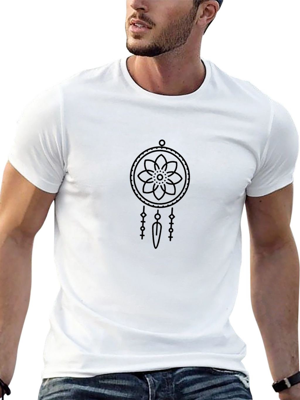 Dreamcatcher Graphic Black Tee - Stylish Casual Wear