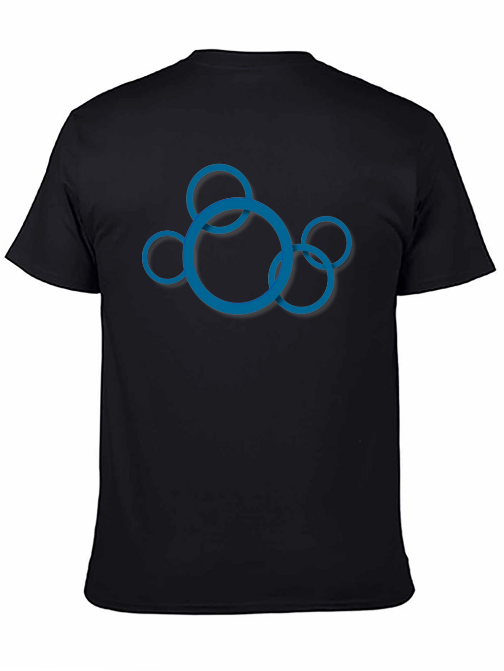 Abstract Circle Design Black T-Shirt