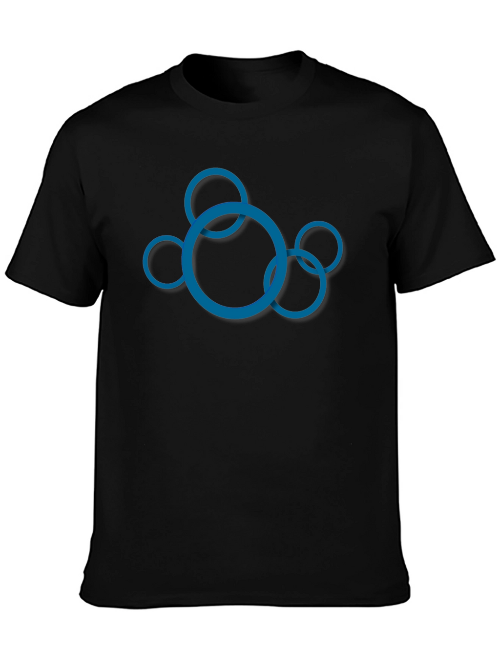 Abstract Circle Design Black T-Shirt