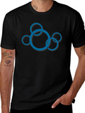 Abstract Circle Design Black T-Shirt