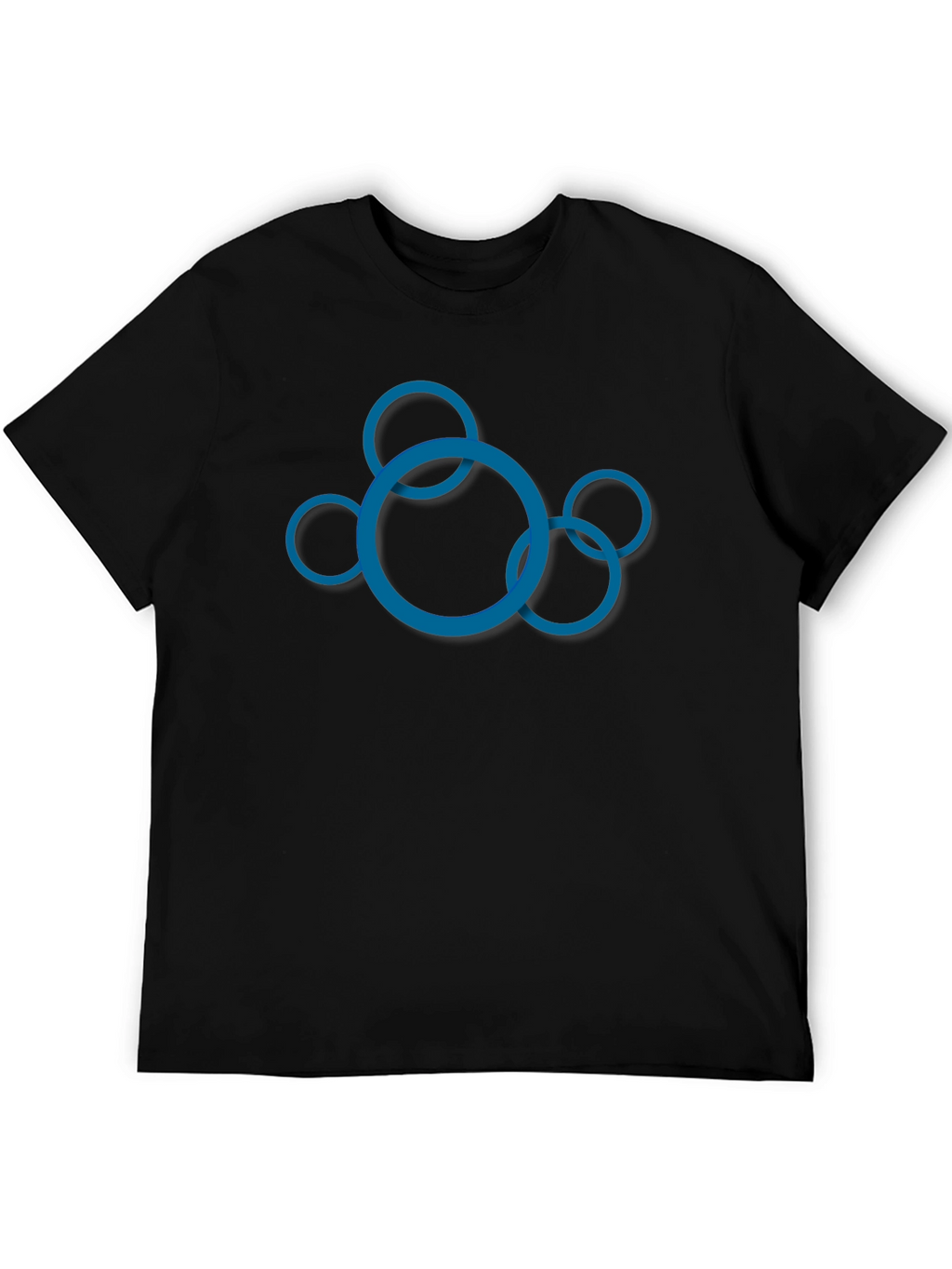 Abstract Circle Design Black T-Shirt