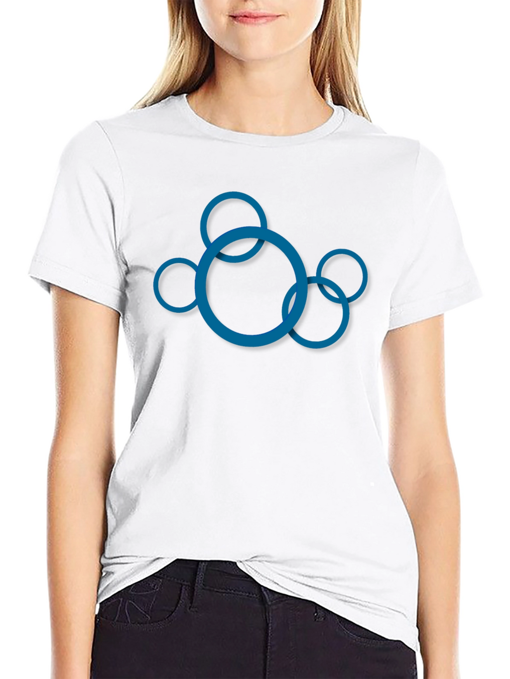 Abstract Circle Design Black T-Shirt