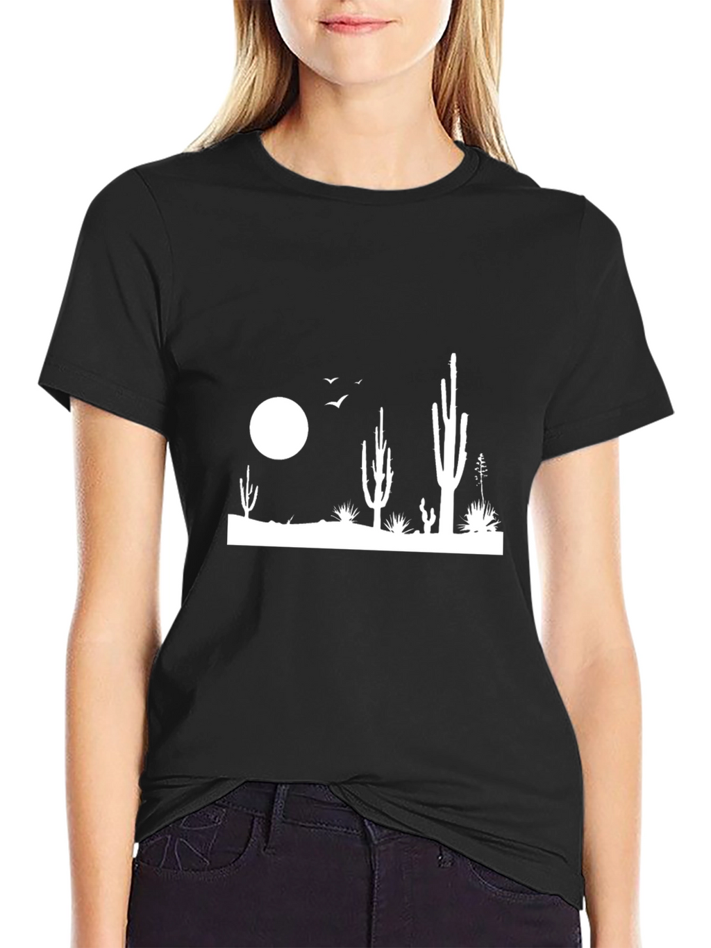 Cactus Silhouette Black T-Shirt