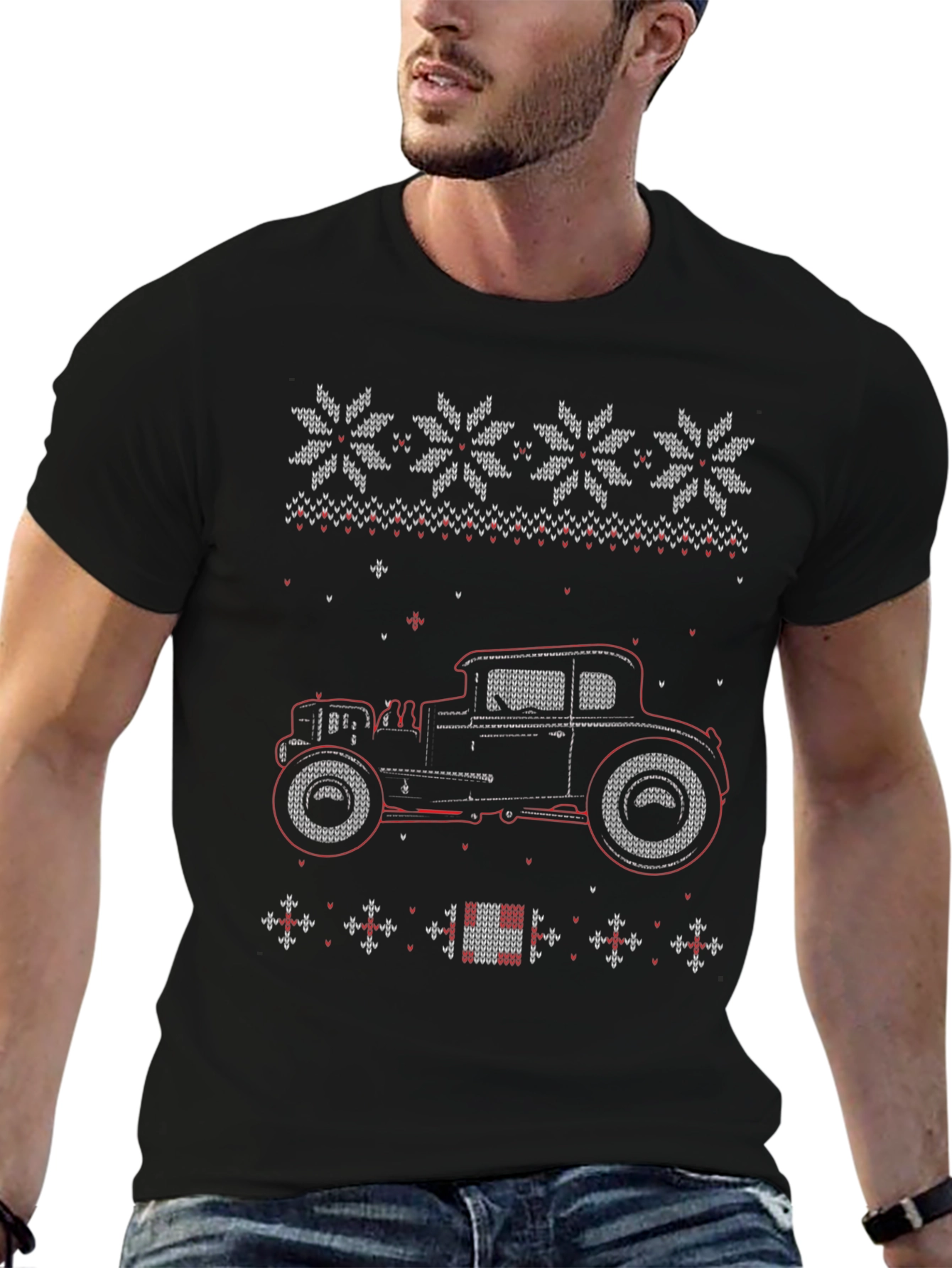 Vintage Car Christmas Sweater T-Shirt