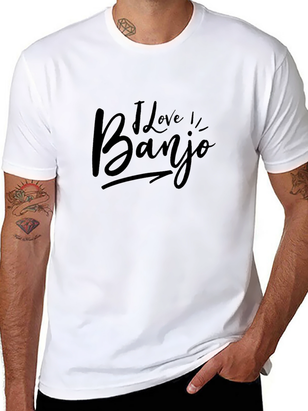 I Love Banjo Black T-Shirt