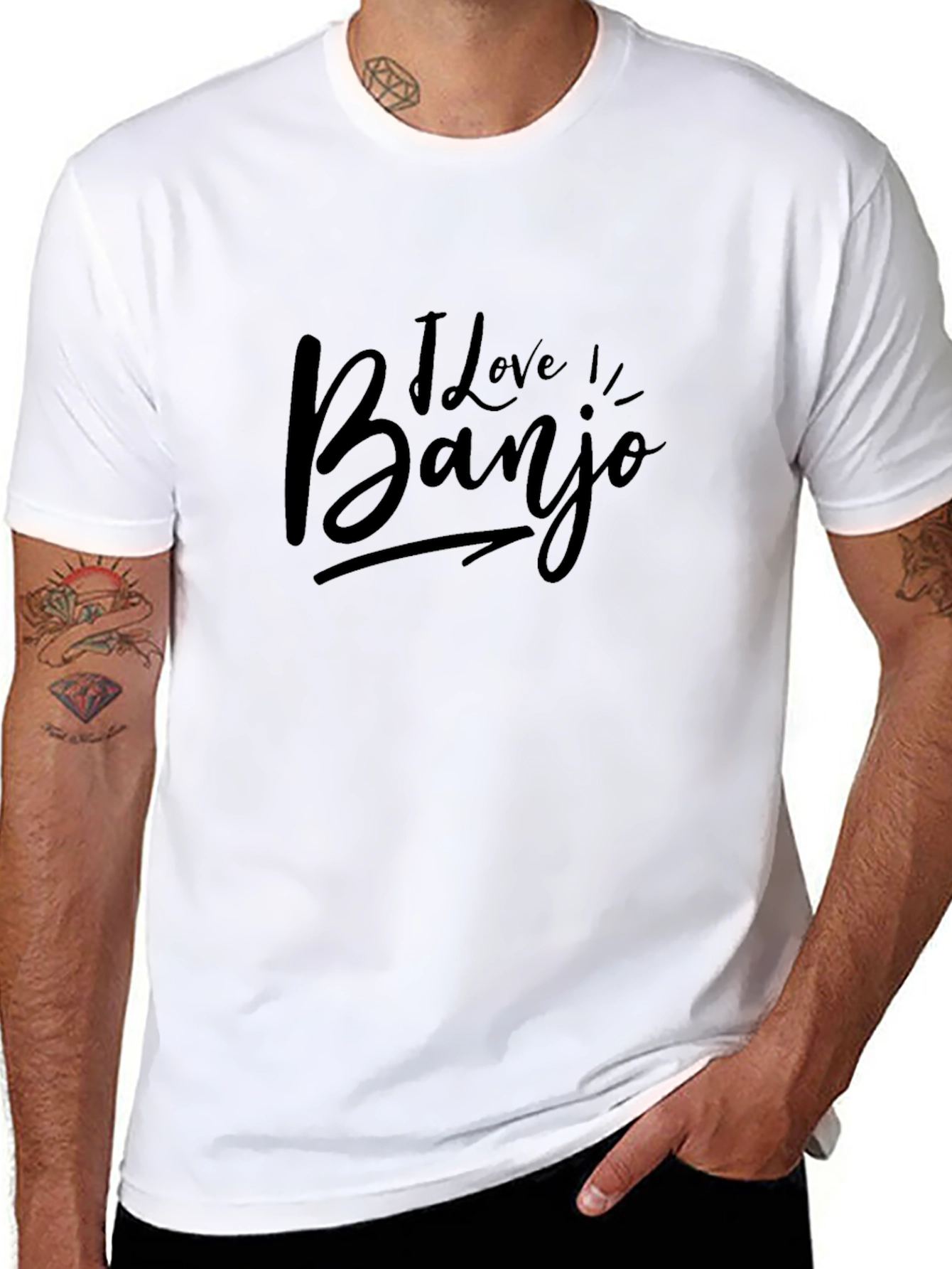 I Love Banjo Black T-Shirt