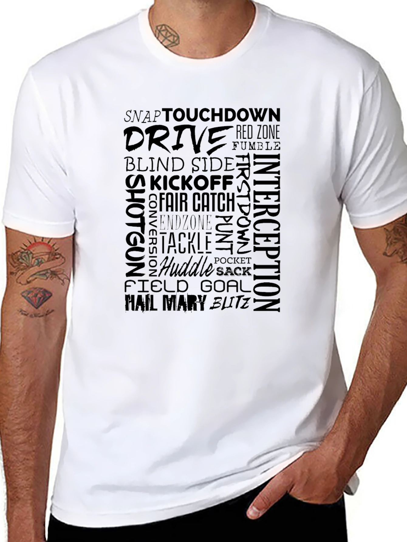 Football Terms Graphic Tee - Sports Fan Apparel