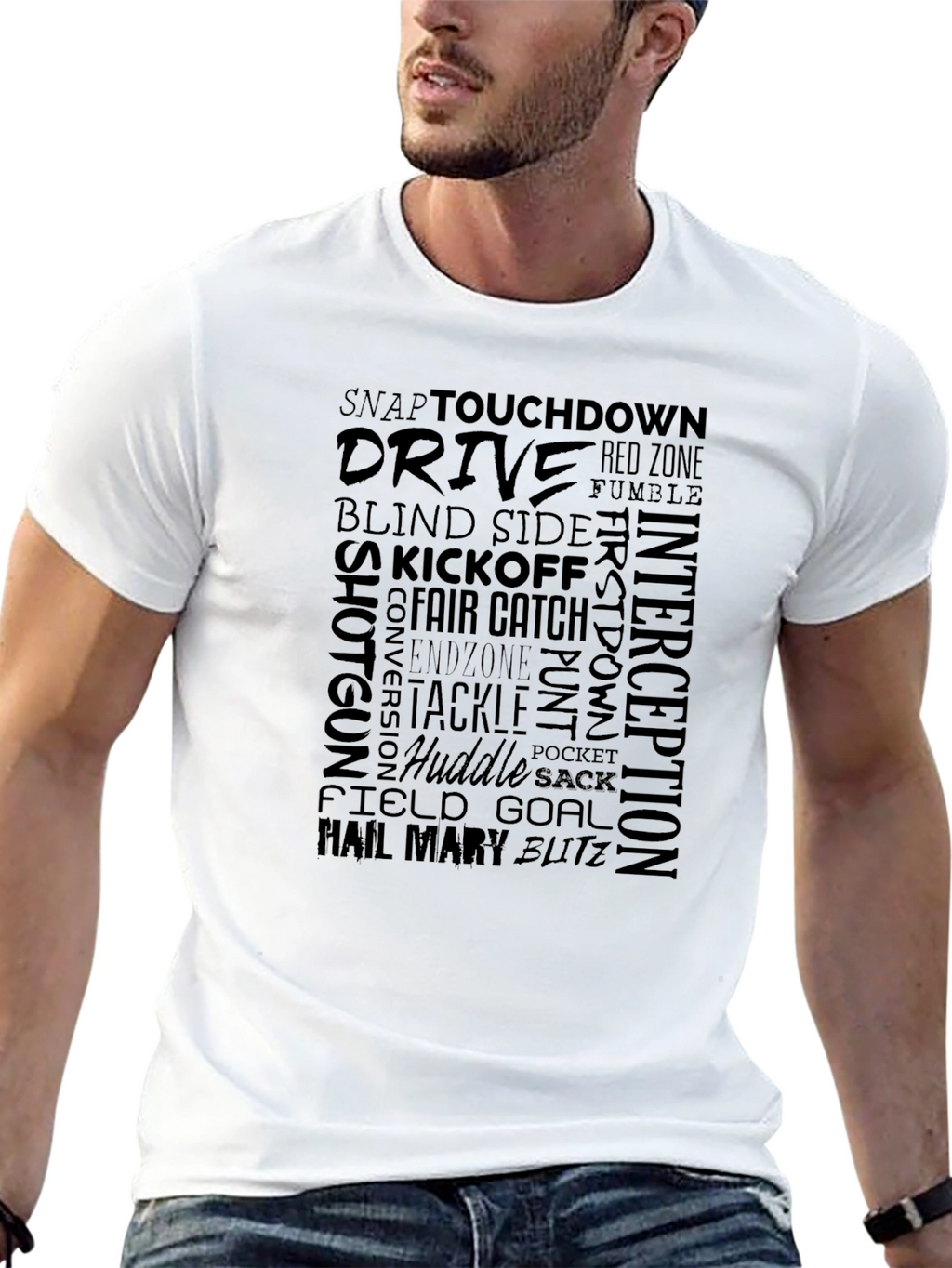 Football Terms Graphic Tee - Sports Fan Apparel
