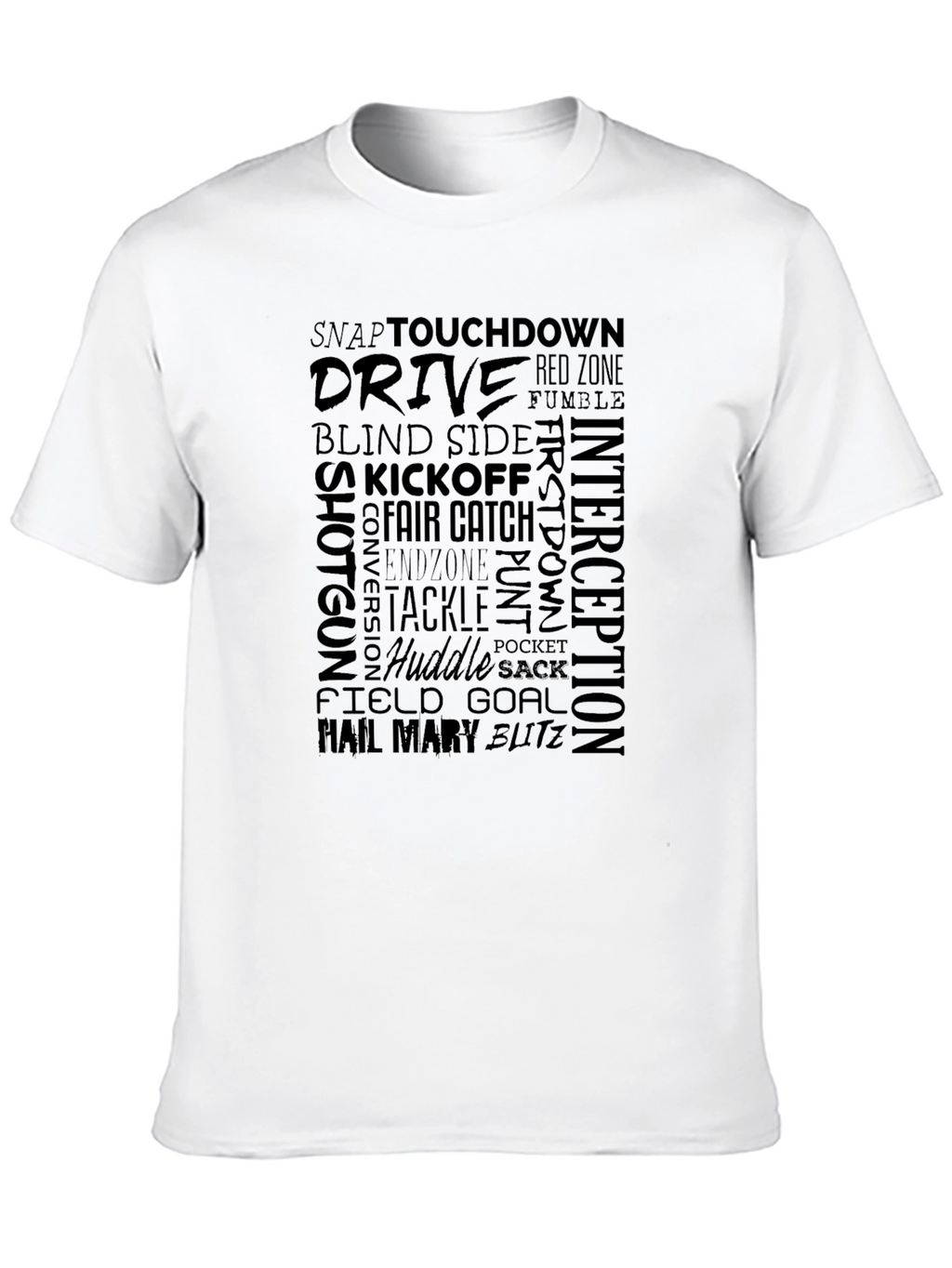 Football Terms Graphic Tee - Sports Fan Apparel