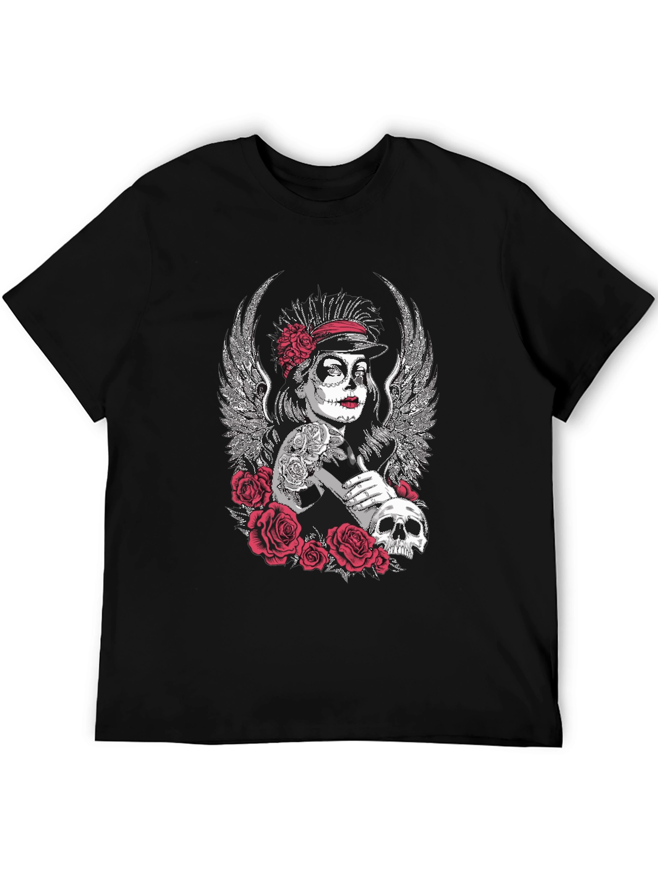 Day of the Dead Sugar Skull Wings Graphic Tee