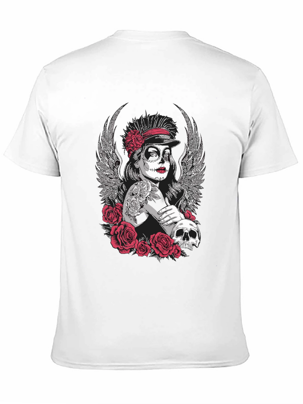 Day of the Dead Sugar Skull Wings Graphic Tee