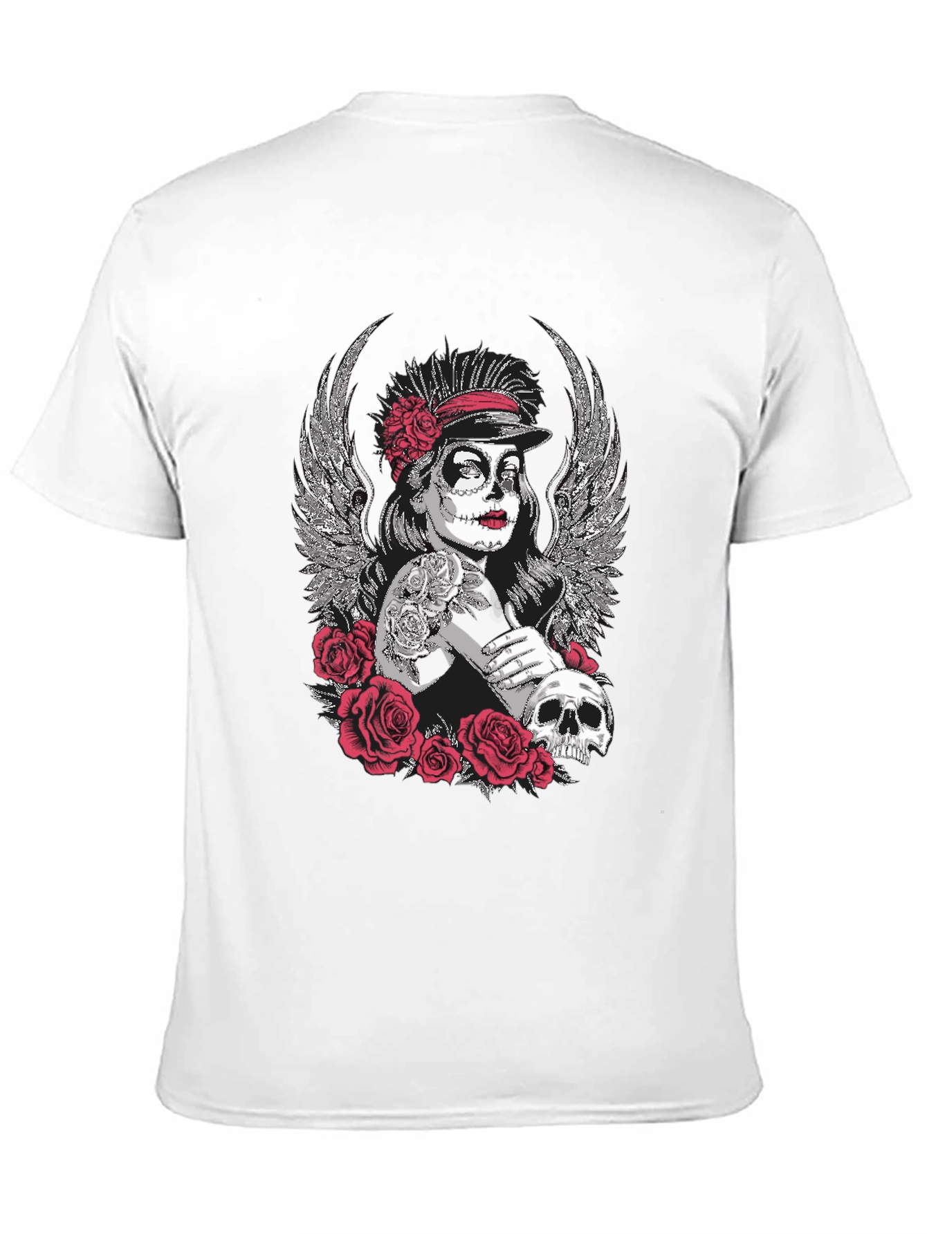Day of the Dead Sugar Skull Wings Graphic Tee