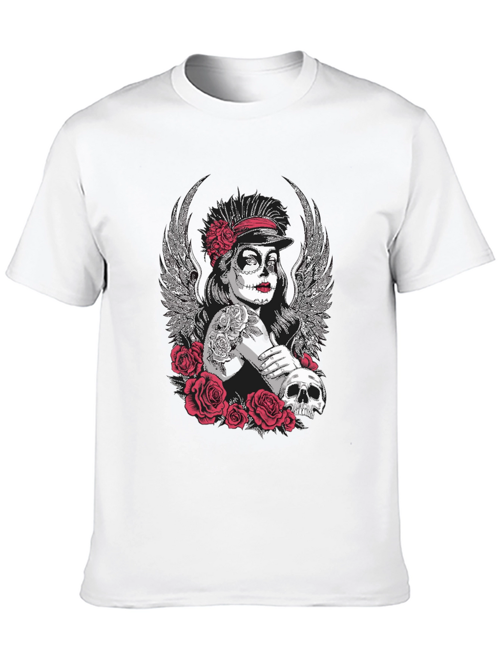 Day of the Dead Sugar Skull Wings Graphic Tee