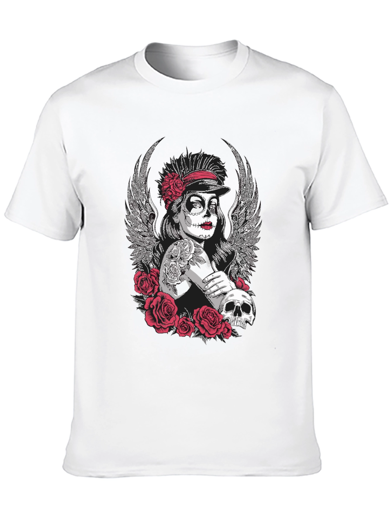 Day of the Dead Sugar Skull Wings Graphic Tee
