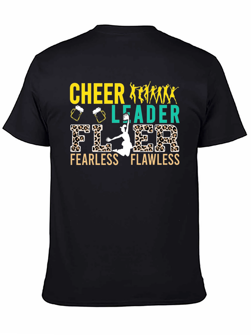 Cheerleader Fearless Flawless Black T-Shirt