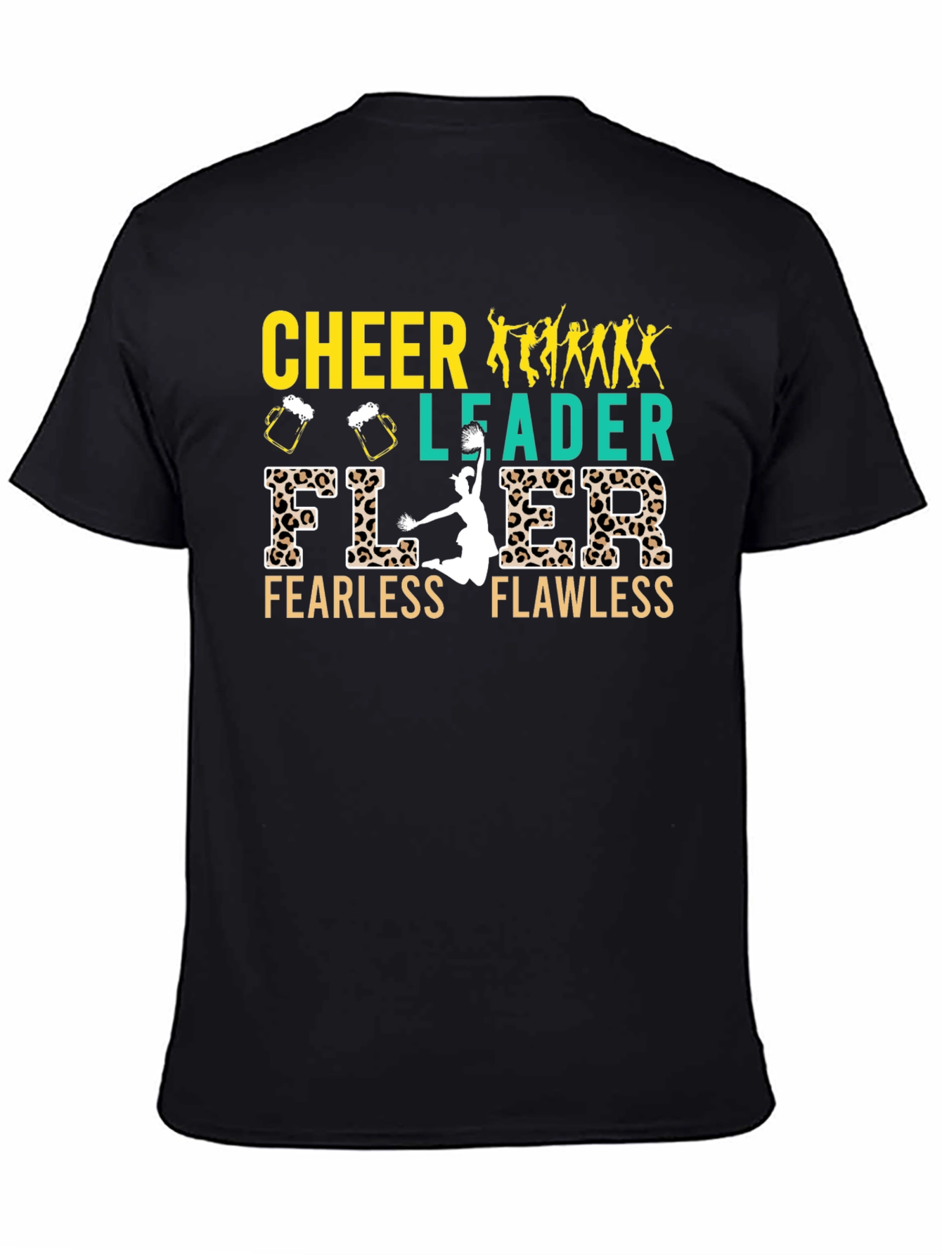 Cheerleader Fearless Flawless Black T-Shirt
