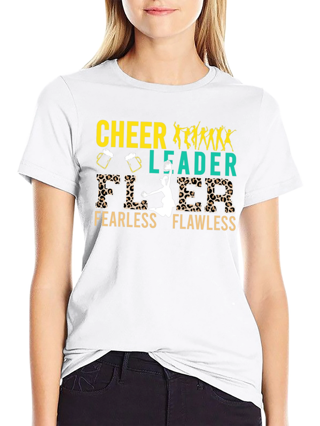 Cheerleader Fearless Flawless Black T-Shirt