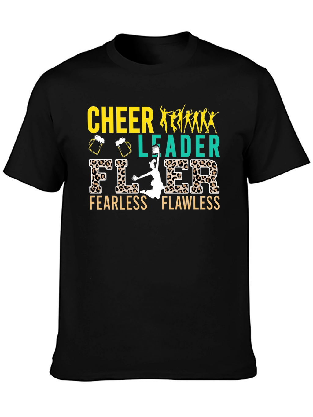 Cheerleader Fearless Flawless Black T-Shirt
