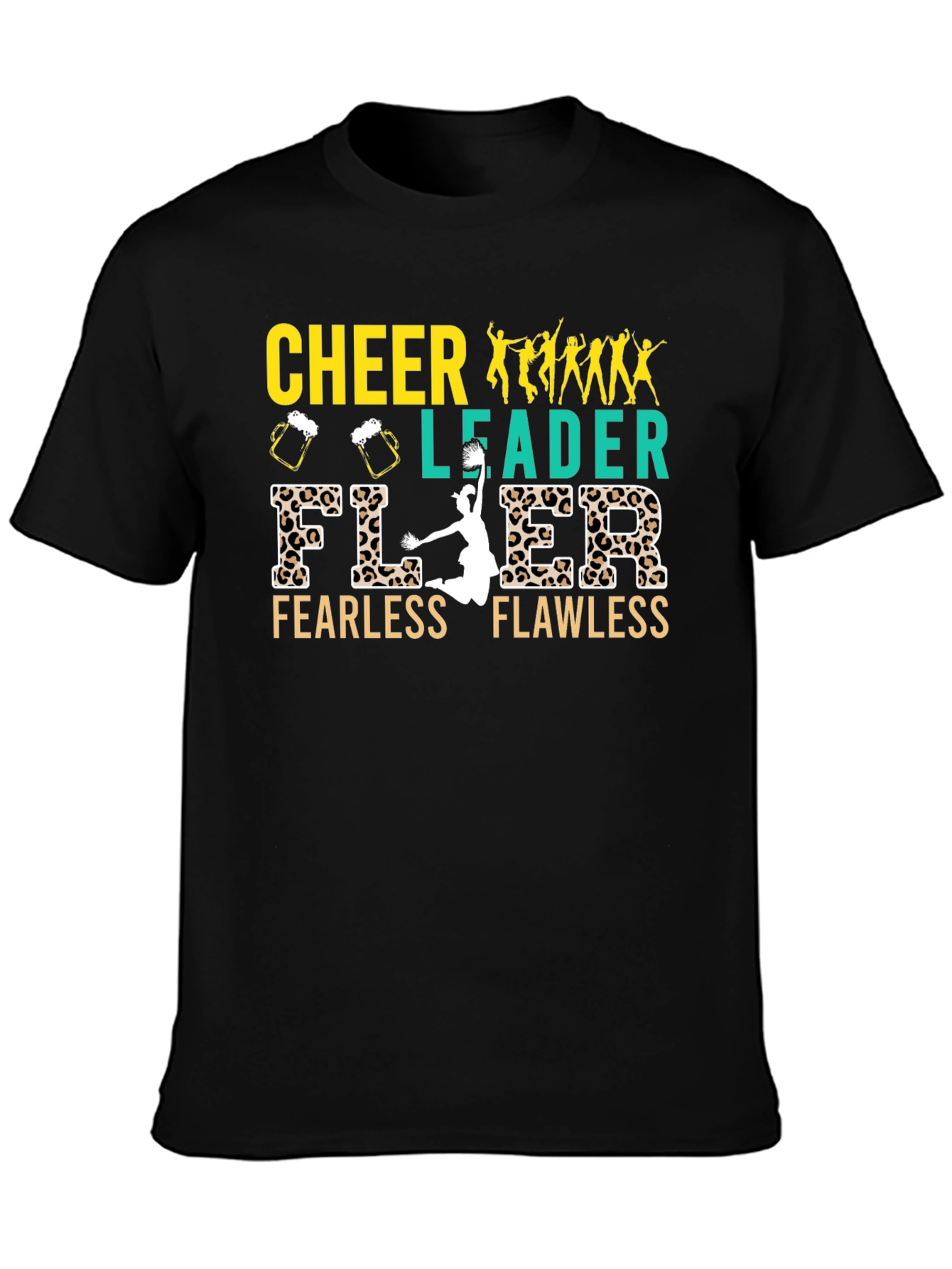 Cheerleader Fearless Flawless Black T-Shirt