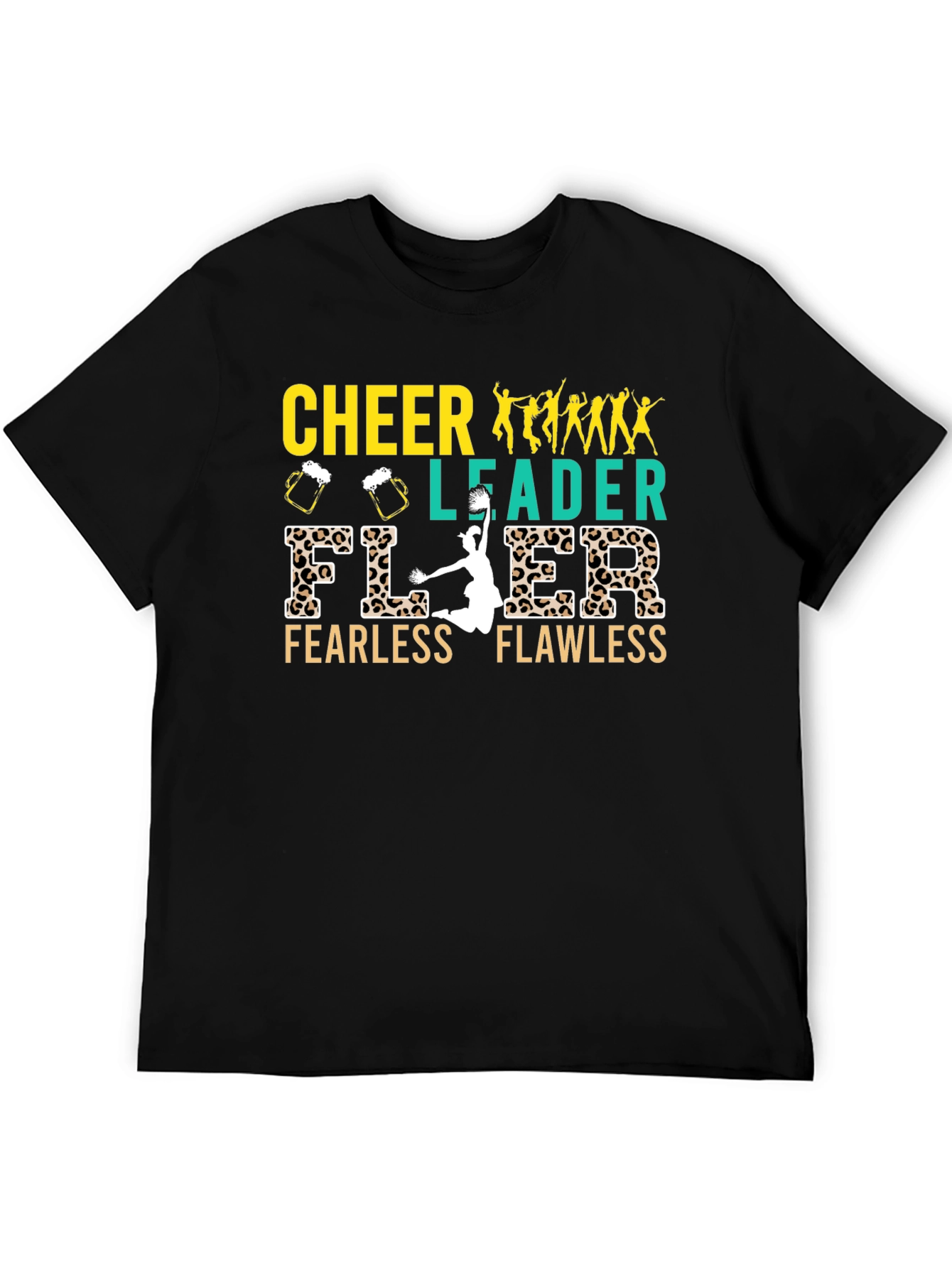 Cheerleader Fearless Flawless Black T-Shirt
