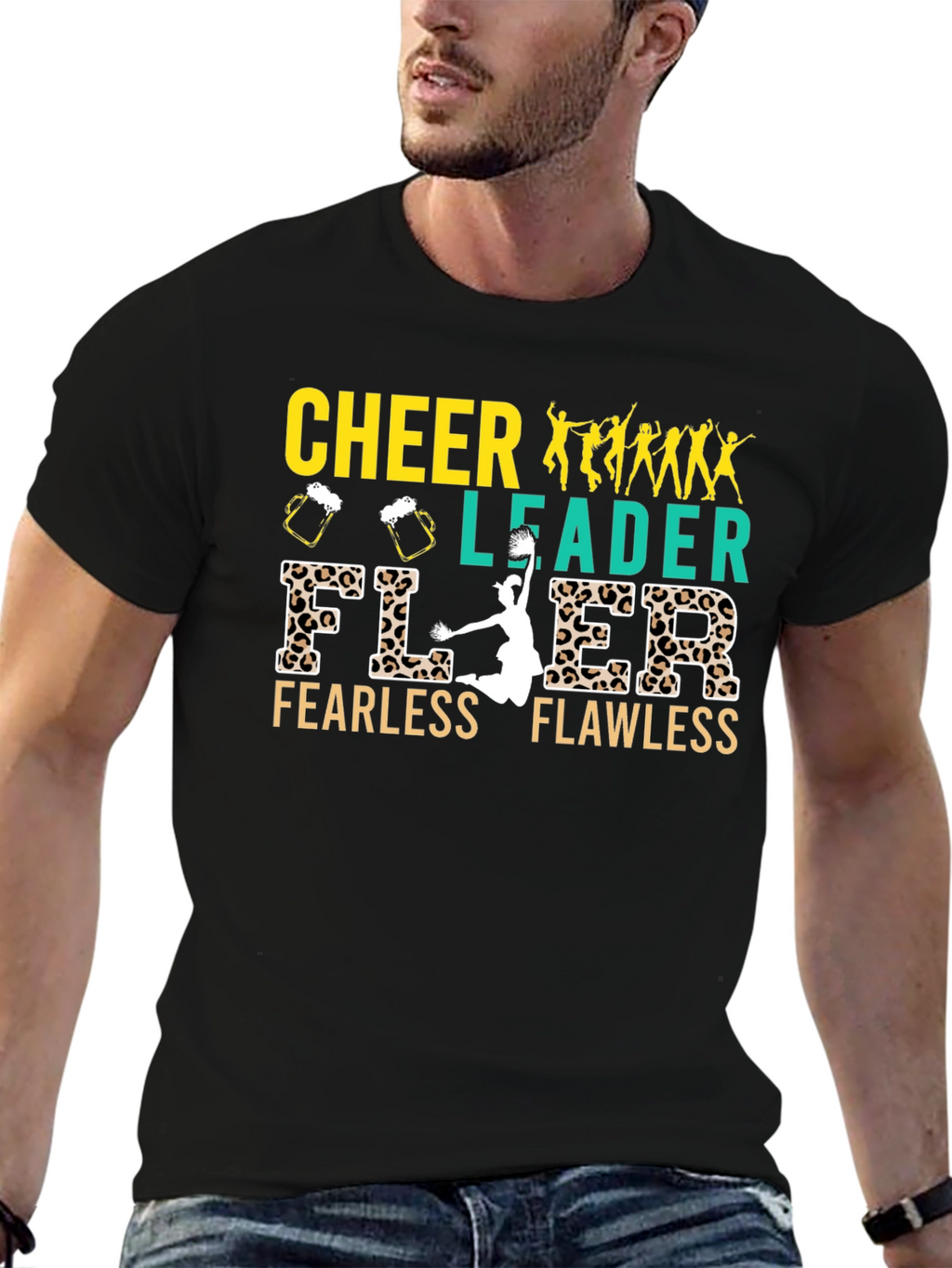 Cheerleader Fearless Flawless Black T-Shirt