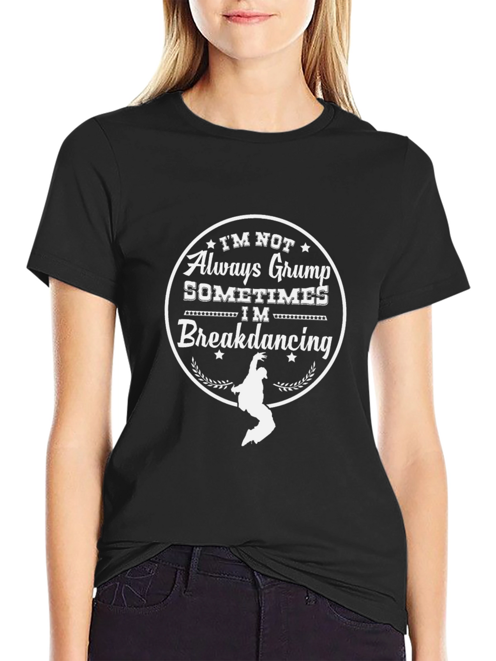 Grump Breakdancing Graphic Tee - Black