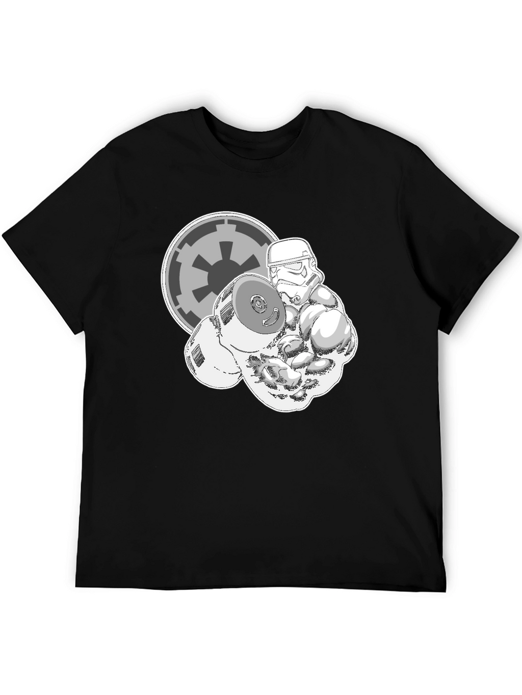 Stormtrooper Lifting Weights Black Graphic Tee