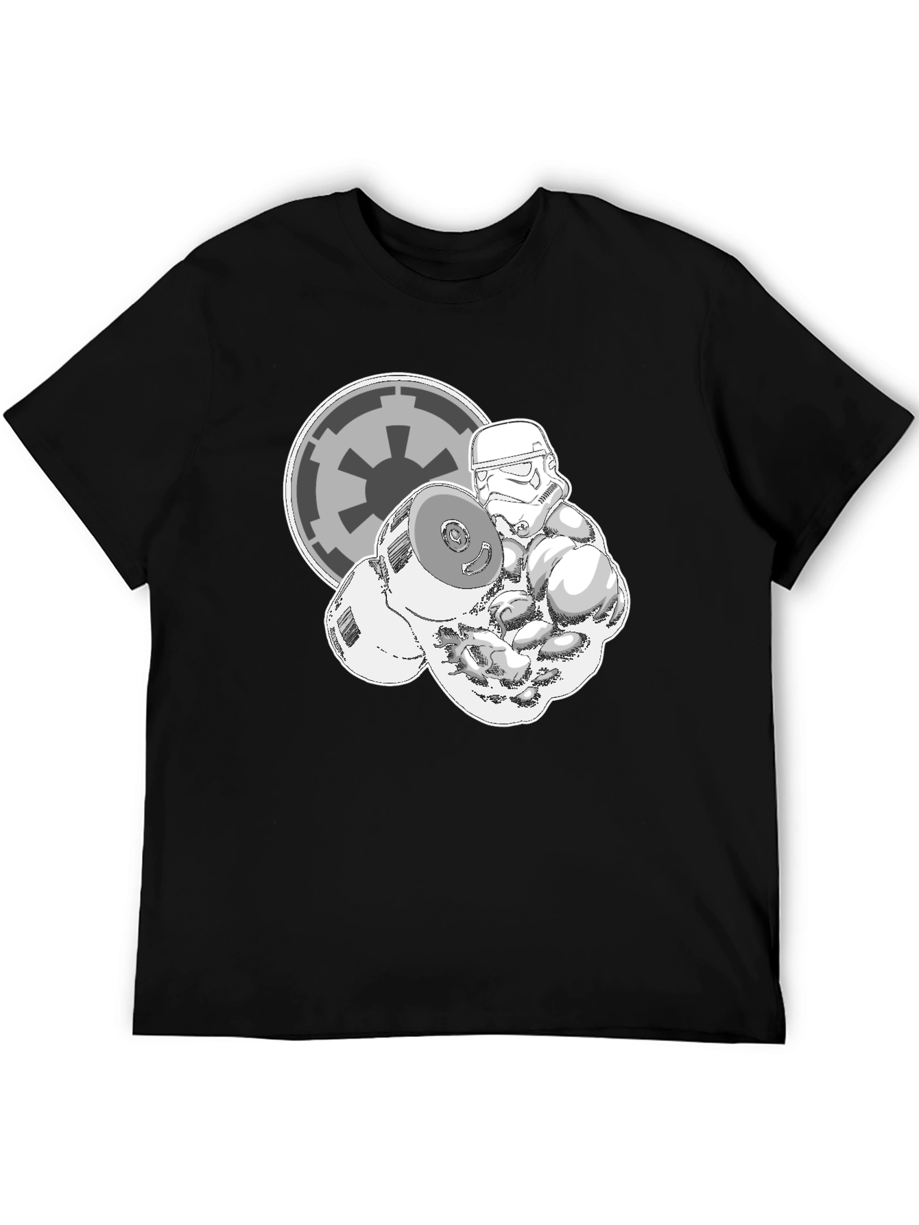 Stormtrooper Lifting Weights Black Graphic Tee