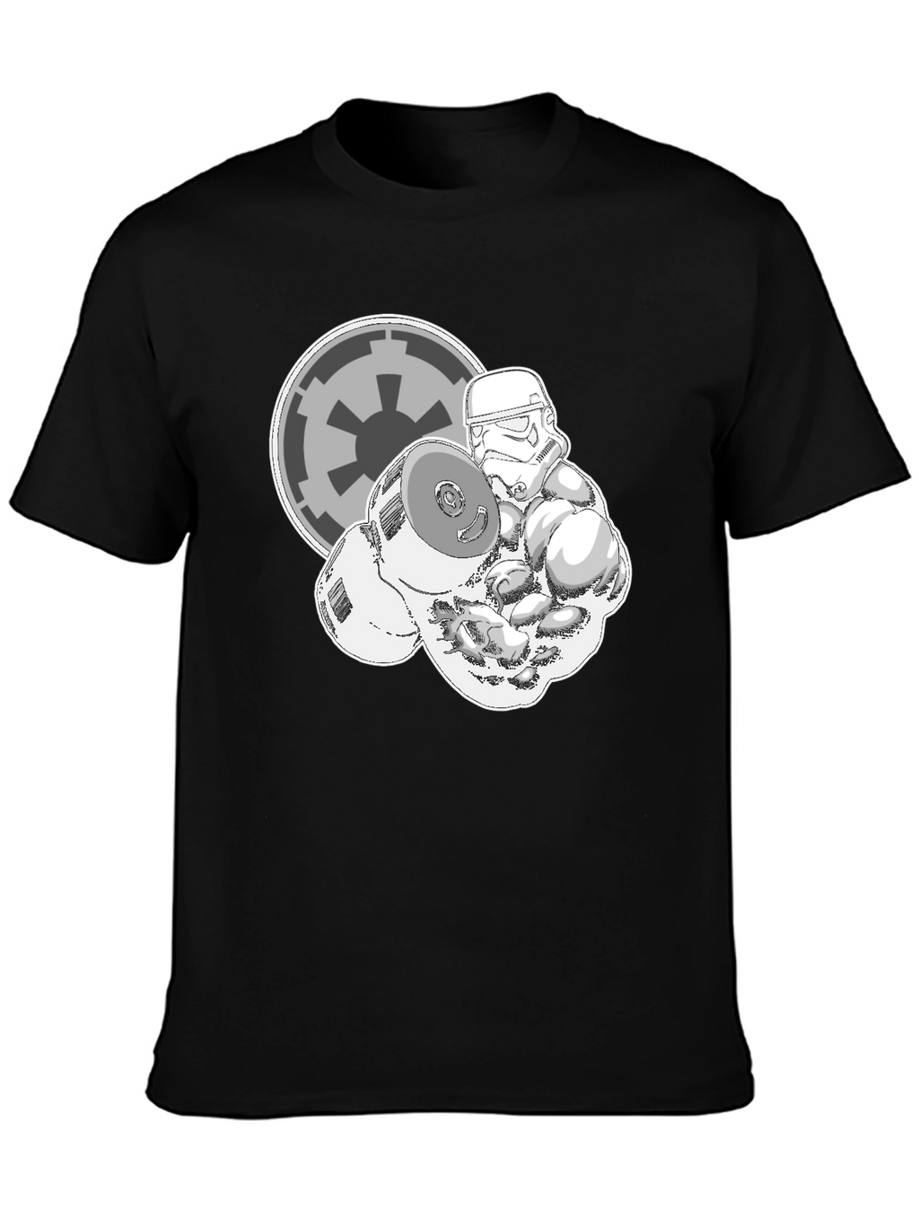 Stormtrooper Lifting Weights Black Graphic Tee