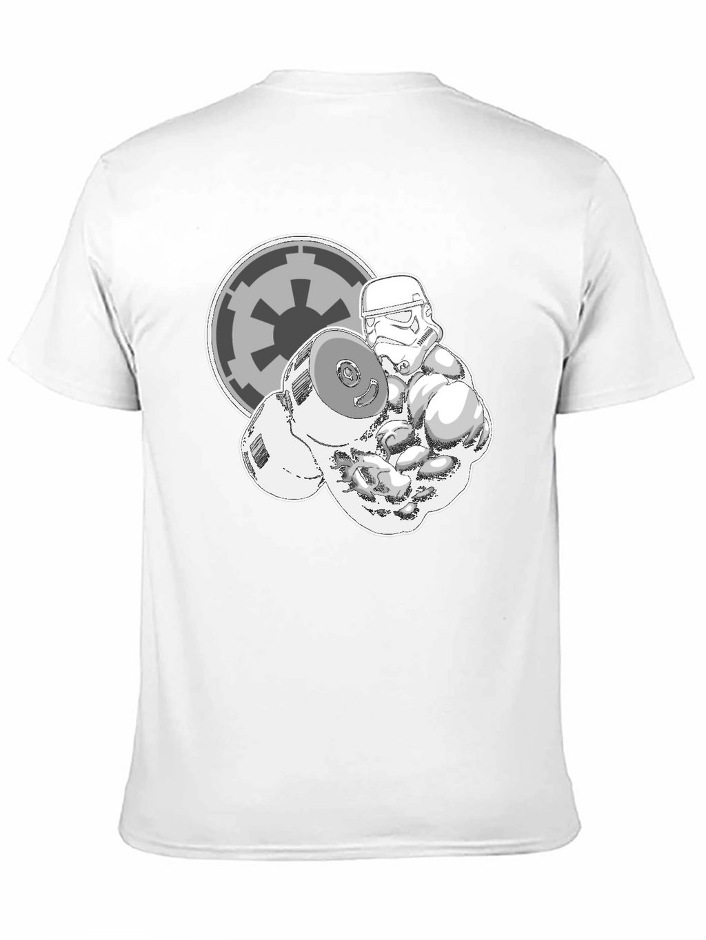 Stormtrooper Lifting Weights Black Graphic Tee