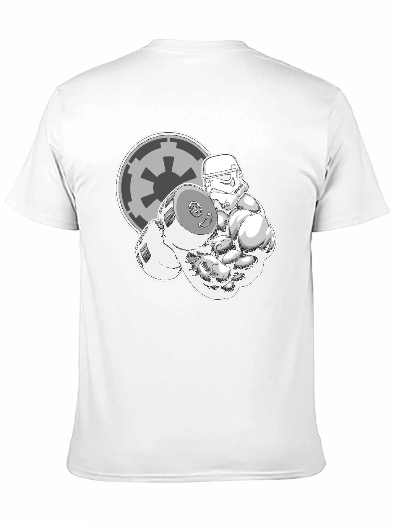 Stormtrooper Lifting Weights Black Graphic Tee