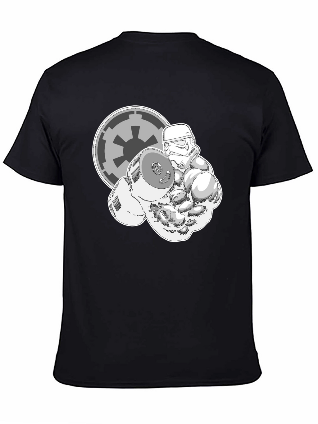 Stormtrooper Lifting Weights Black Graphic Tee