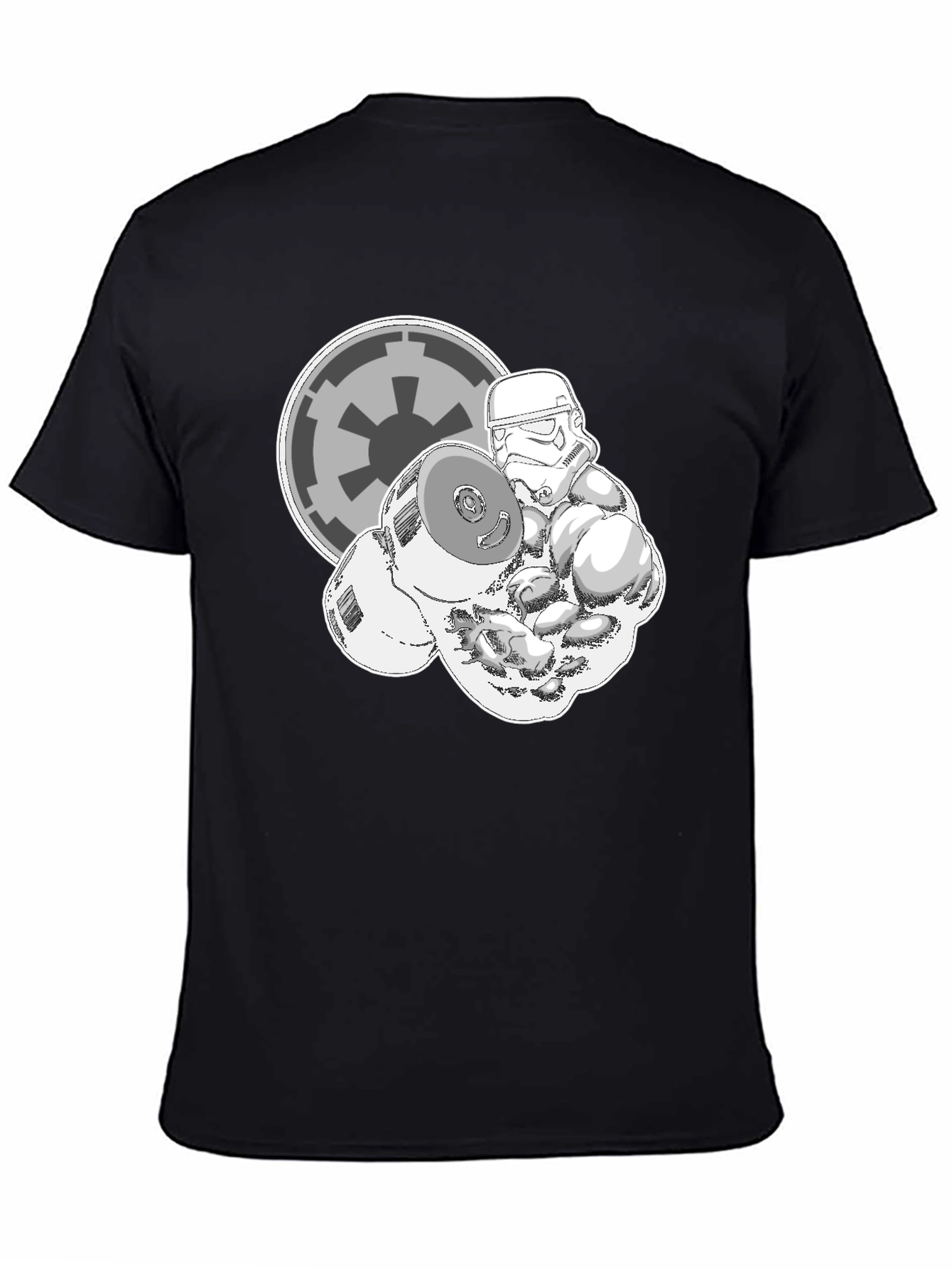 Stormtrooper Lifting Weights Black Graphic Tee