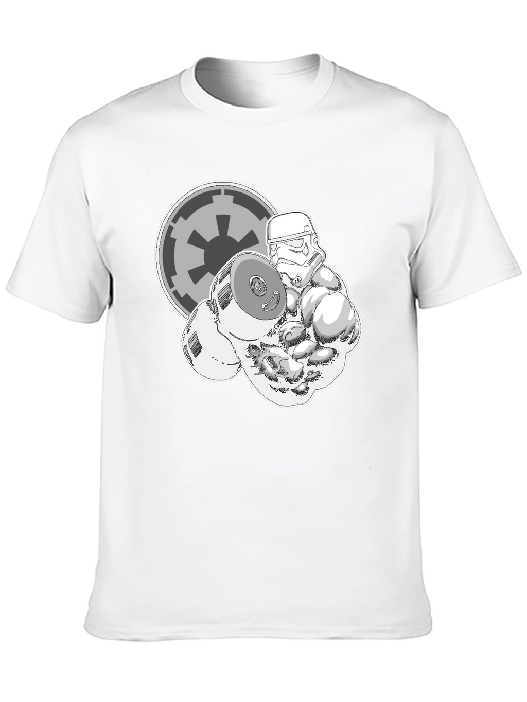 Stormtrooper Lifting Weights Black Graphic Tee