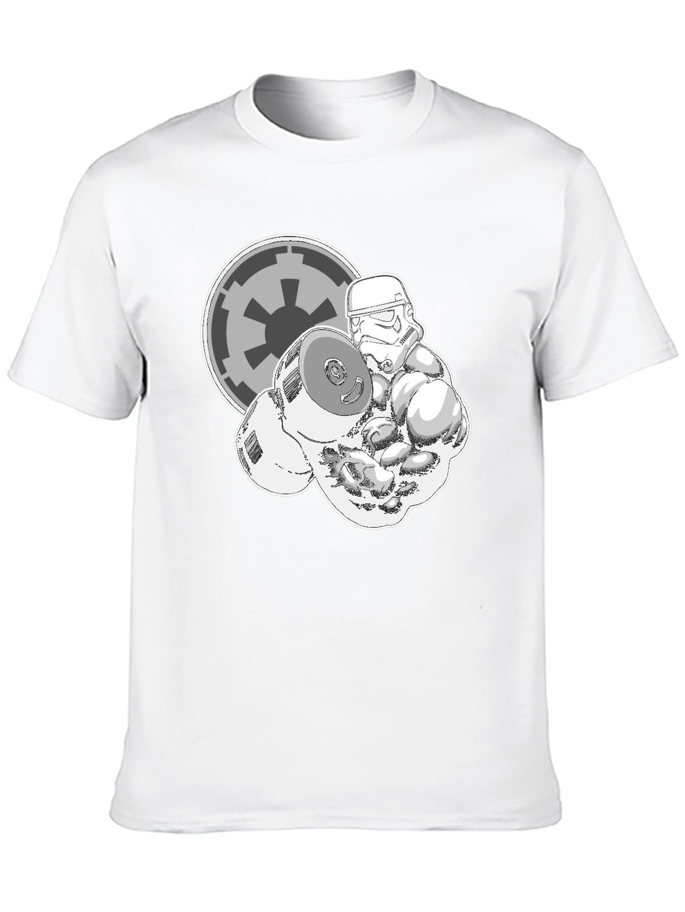 Stormtrooper Lifting Weights Black Graphic Tee