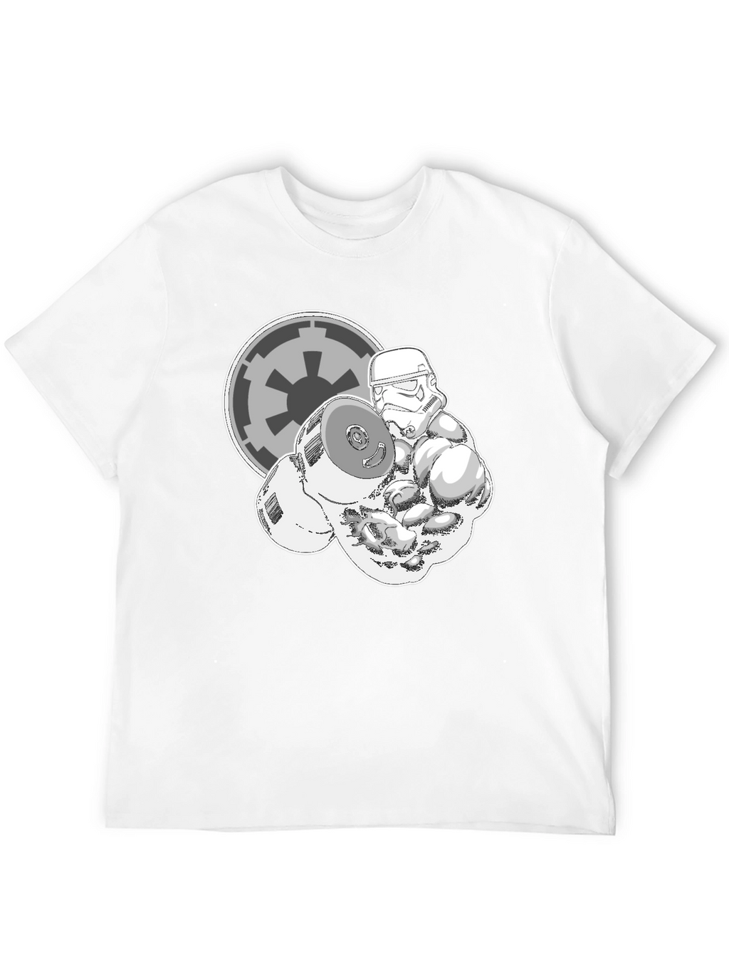 Stormtrooper Lifting Weights Black Graphic Tee