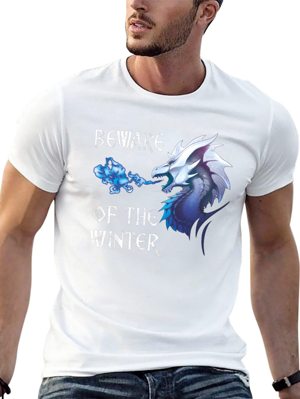 Beware Winter Dragon Graphic Print Tee
