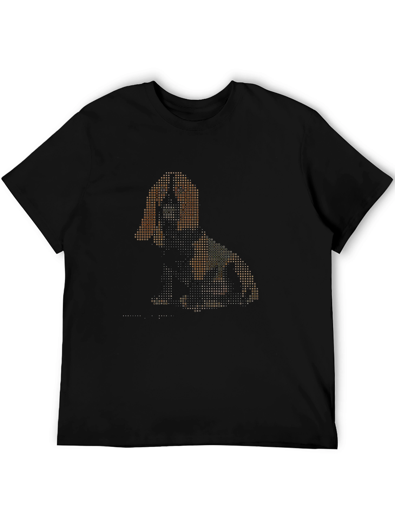 Pixelated Dog Graphic Black T-Shirt