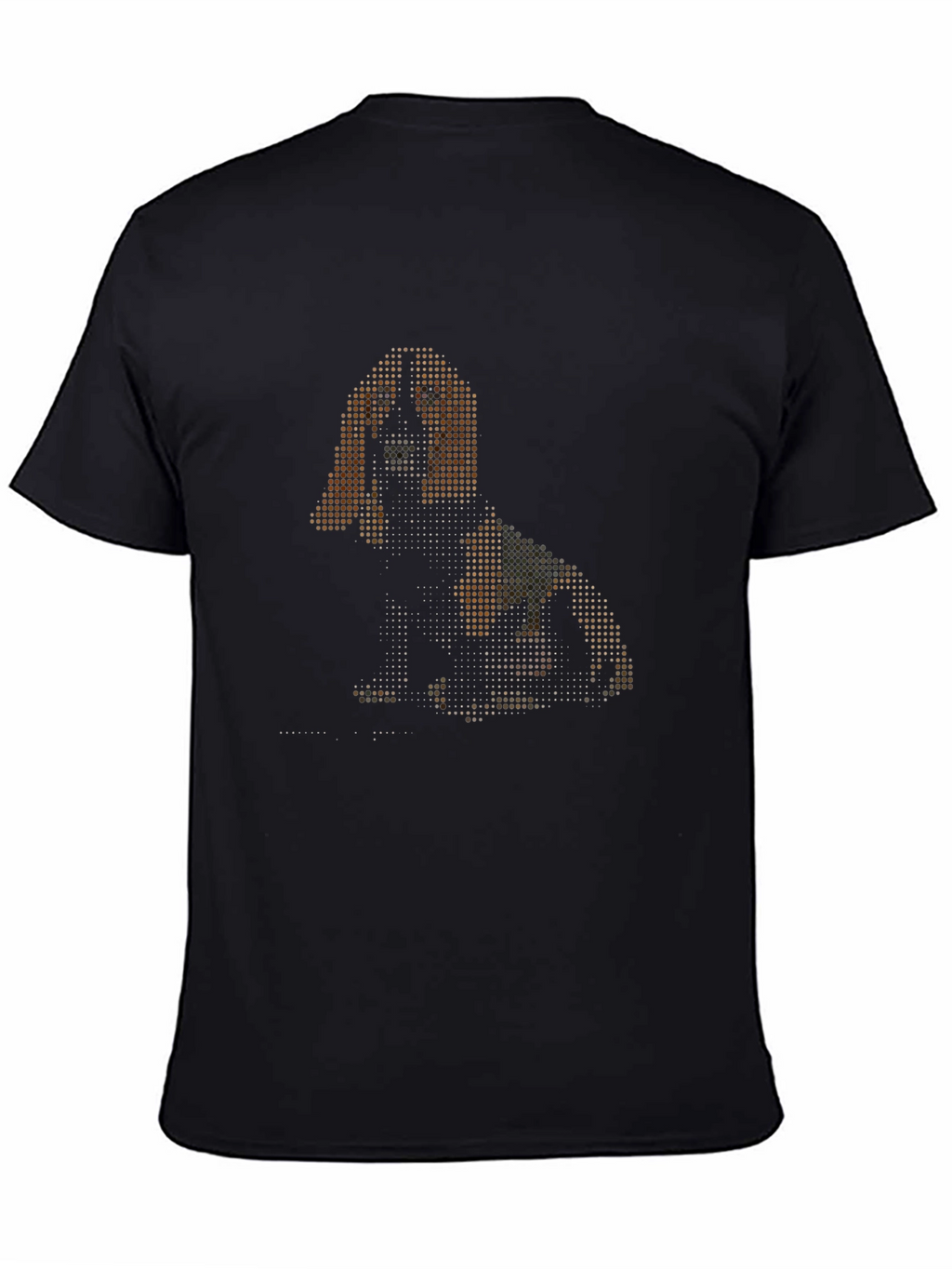 Pixelated Dog Graphic Black T-Shirt