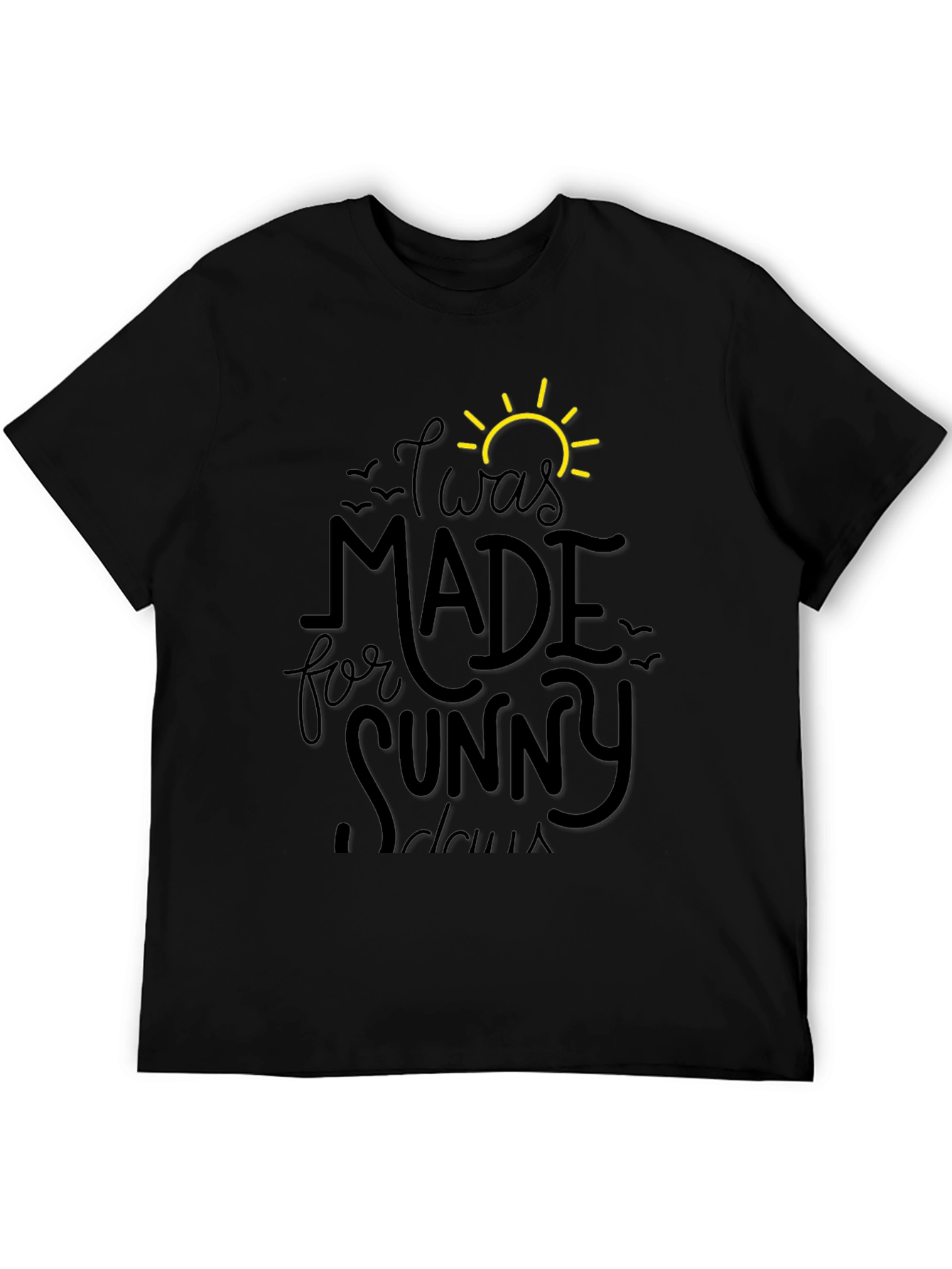 Sunny Days Graphic Tee - Black Cotton T-Shirt