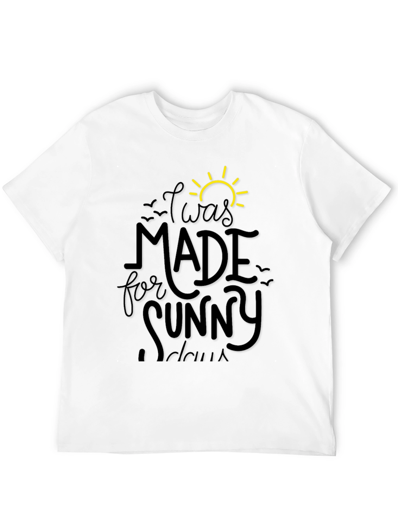 Sunny Days Graphic Tee - Black Cotton T-Shirt
