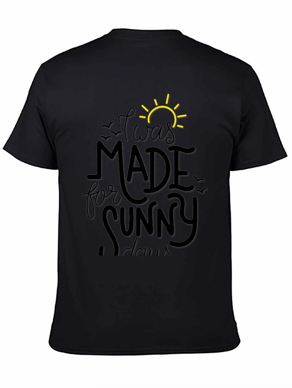 Sunny Days Graphic Tee - Black Cotton T-Shirt
