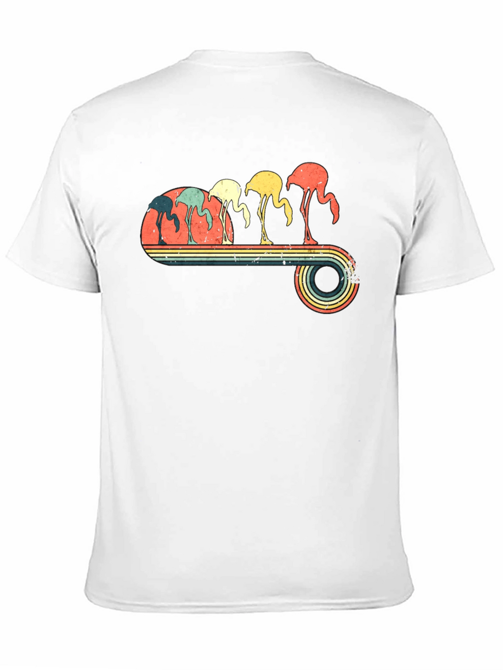 Retro Flamingo Graphic Tee - Black