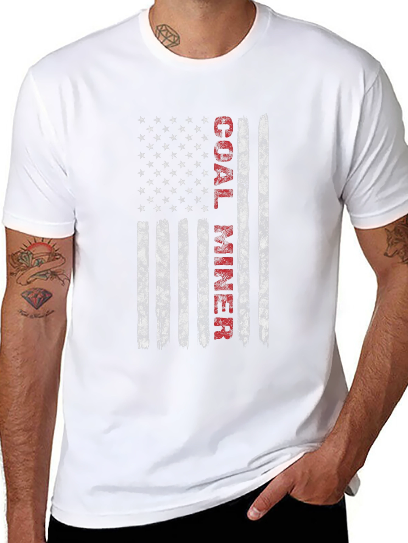 Coal Miner Flag Graphic Tee - Patriotic T-Shirt