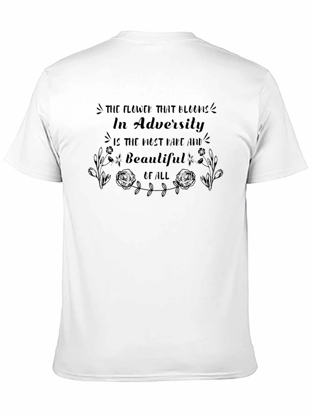 In Adversity Blooms T-Shirt - Inspirational Black Tee