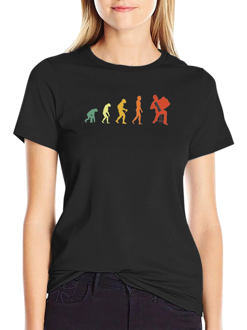 Accordion Player Evolution Graphic Tee