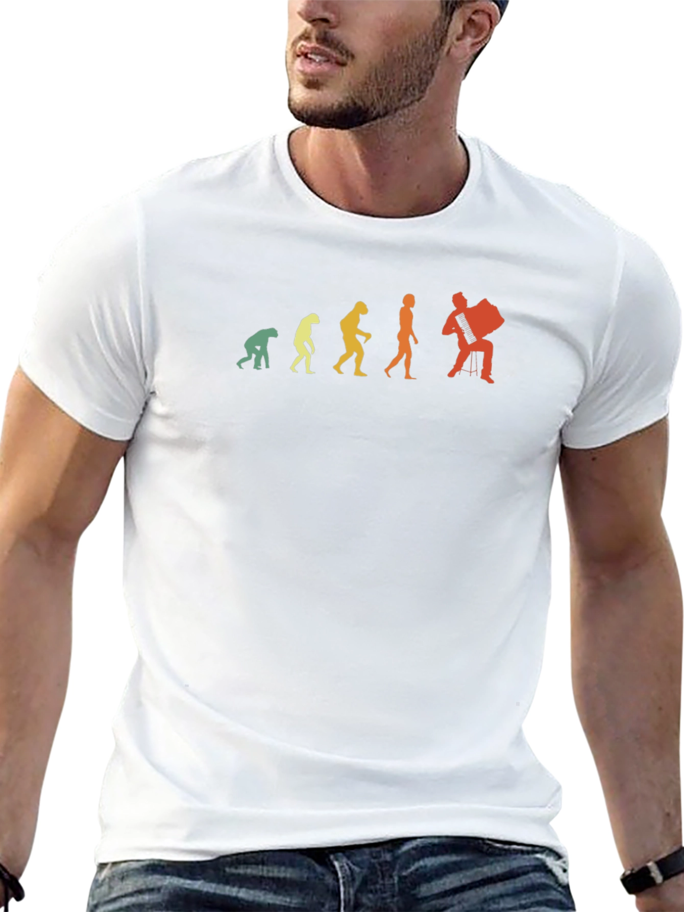 Accordion Player Evolution Graphic Tee