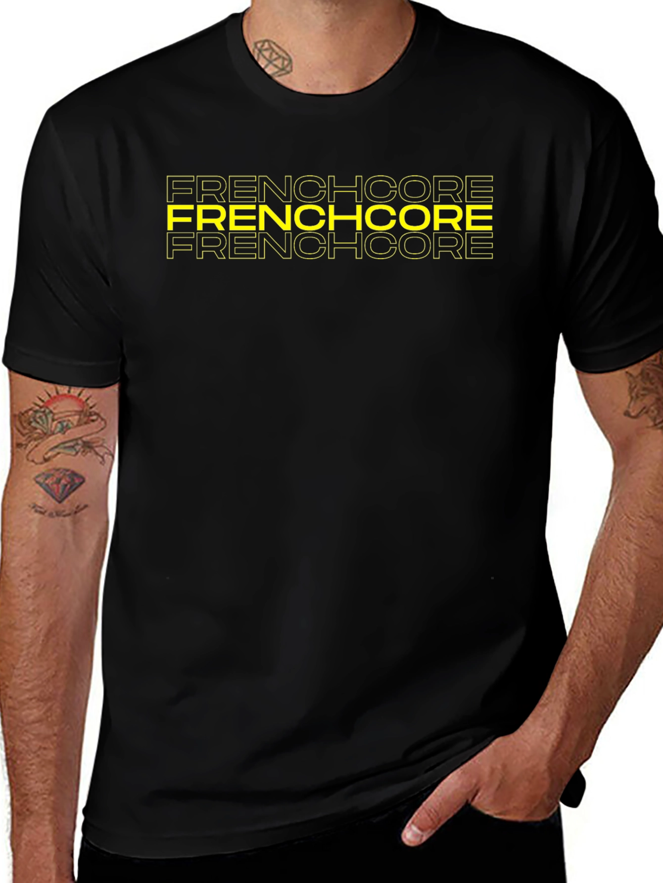 Frenchcore Graphic Print Black T-Shirt