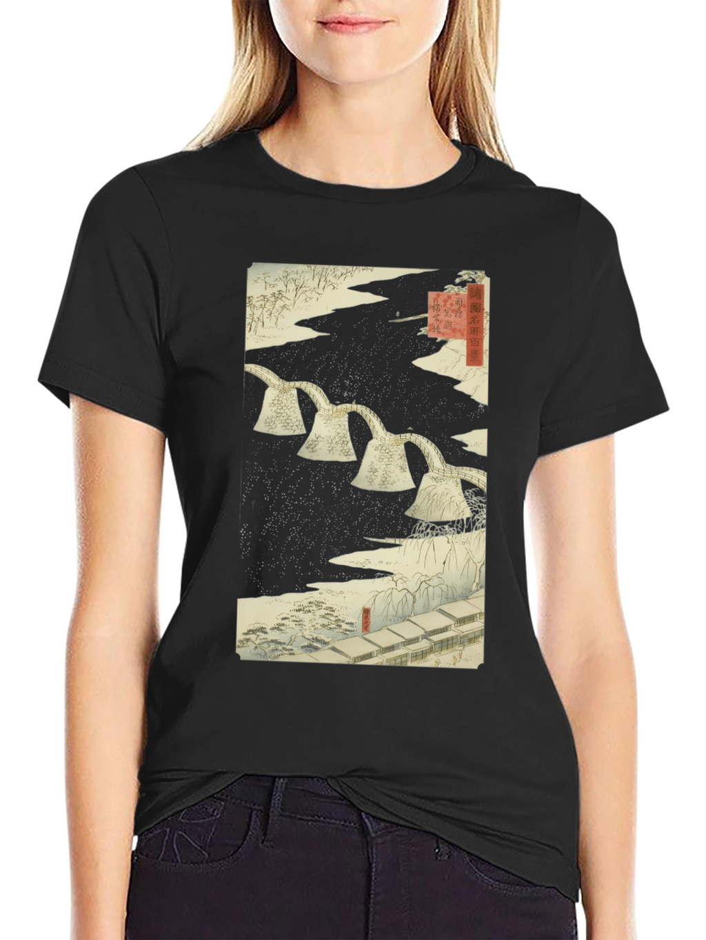 Japanese Art T-Shirt - Woodblock Print Design