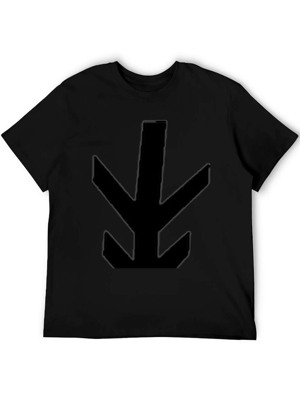 Mens Black T-Shirt with Abstract Arrow Design